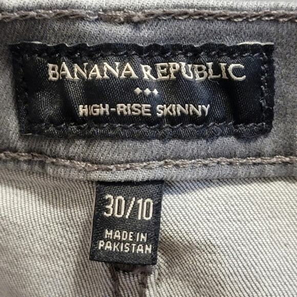 Banana Republic Gray Skinny Jean High Rise Stretch Comfort Size 30/10 - Picture 12 of 15